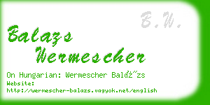 balazs wermescher business card